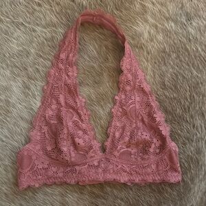 FREE PEOPLE LACE HALTER BRALETTE